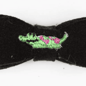 Susan Lanci Designs Embroidered Green Alligator Hair Bow